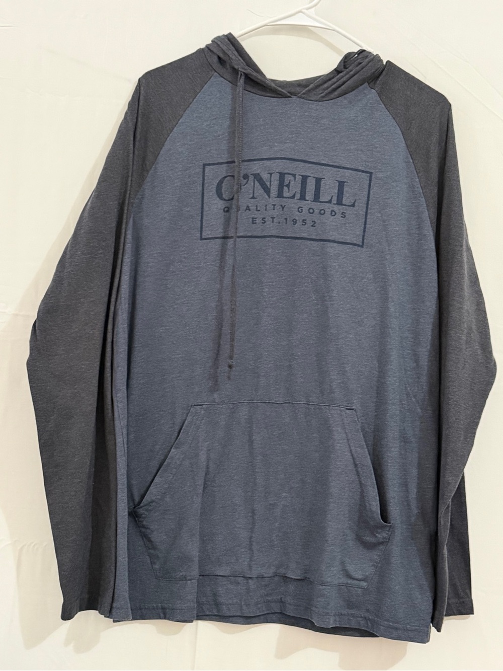O'Neill Men's Two-Tone Navy and Charcoal Pullover Hoodie